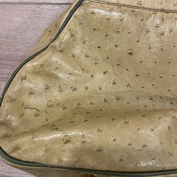 Christian Dior Rare Ostrich Saddle Green Bowler Bag - Picture 4 of 16
